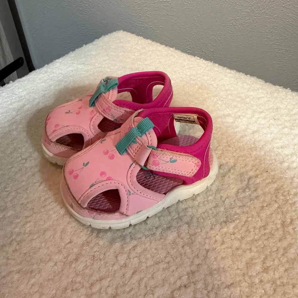 Carter's Pink Sandals with Velcro Closure - Picture 1 of 6